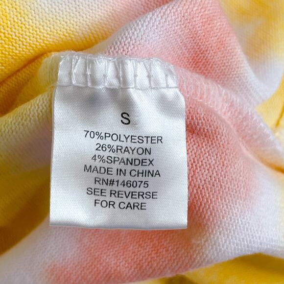 Theo & Spense Creamsicle Tie Dye Striped Long Sleeve Top Yellow size S NEW - Picture 10 of 12